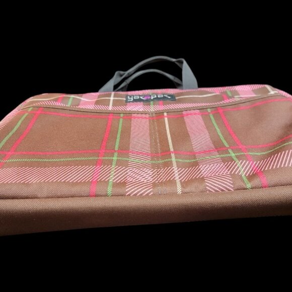 Vintage Yak Pak Plaid Laptop Case Bag Padded Pink Brown 90s Y2K Retro PC Sleeve - Picture 7 of 7